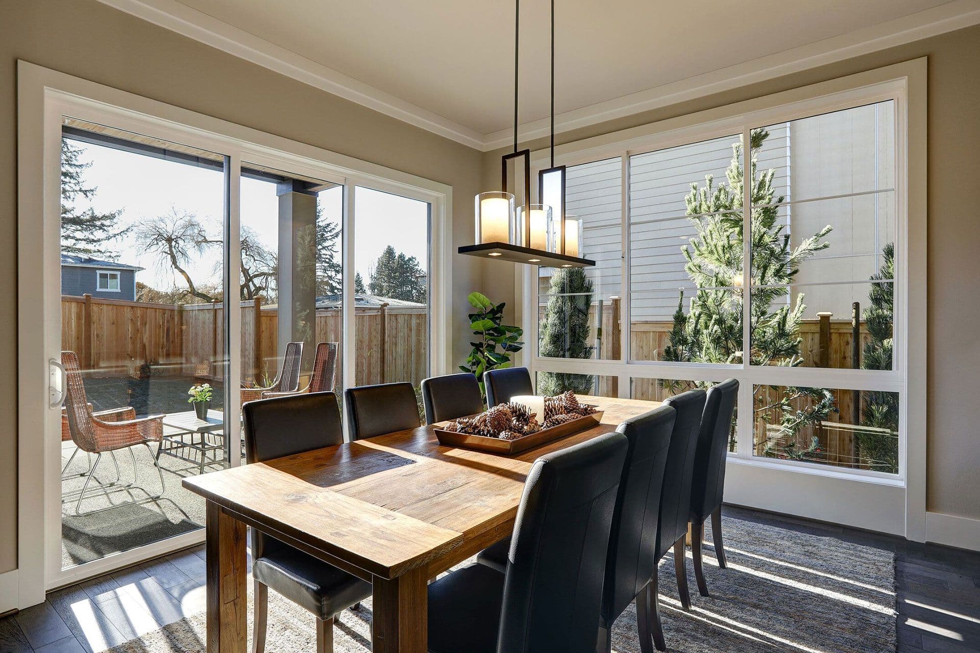 Windows in dining room